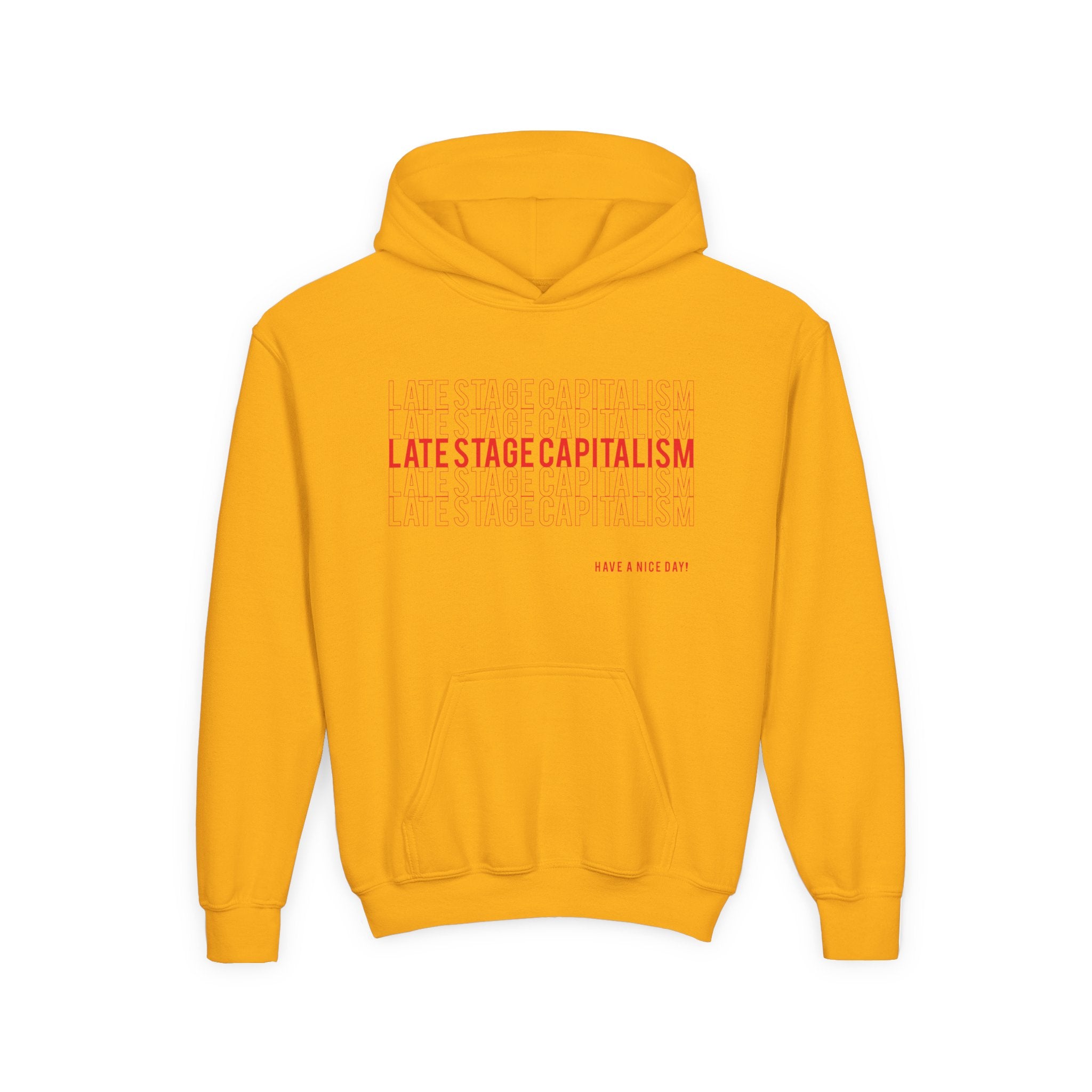 Youth Hoodie — "Late Stage Capitalism" Graphic Pullover