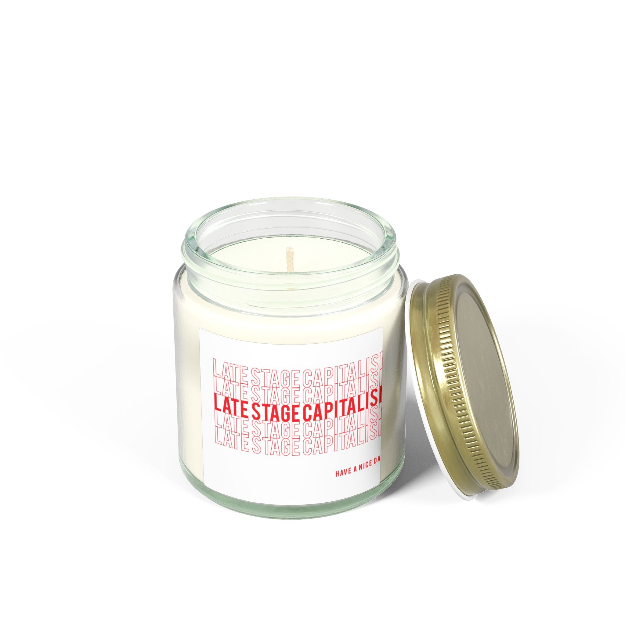 Scented Candle — Coconut Apricot (4oz & 9oz) “Late Stage Capitalism” Jar