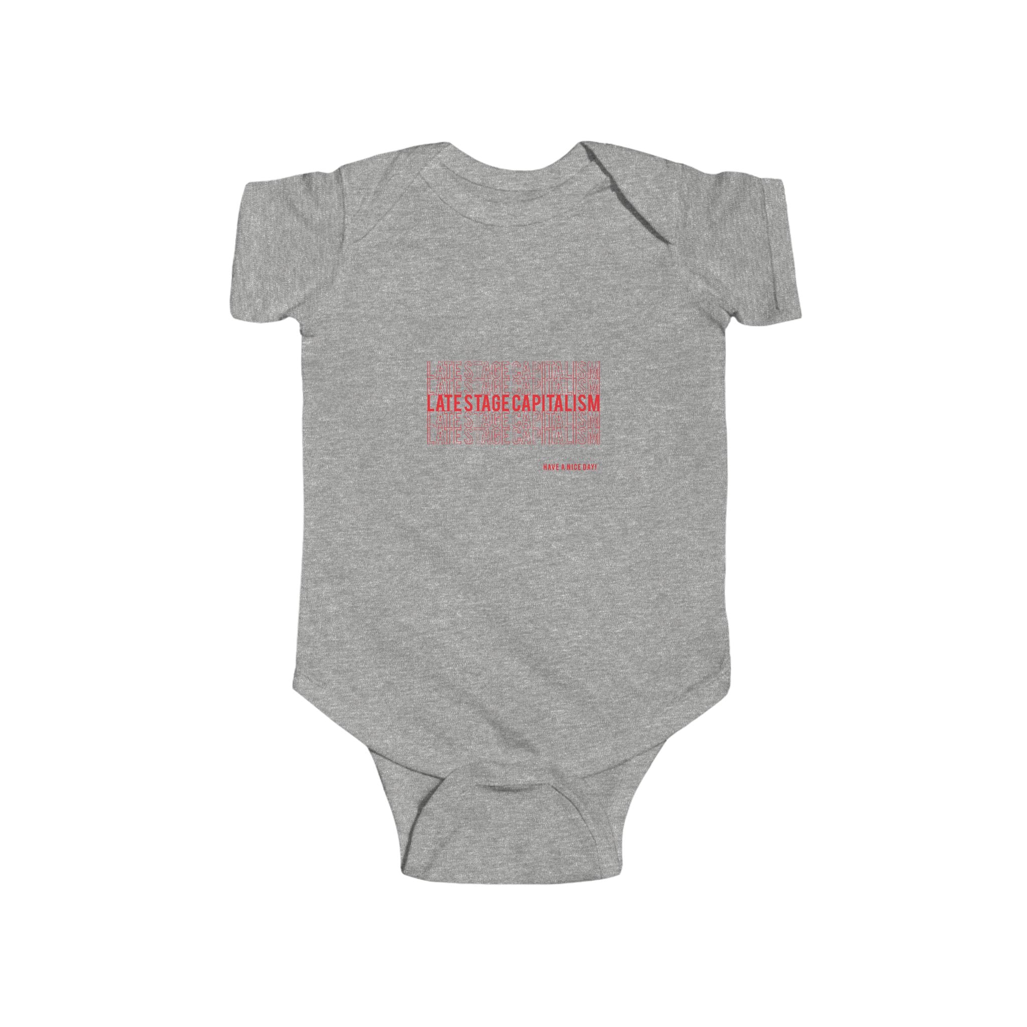 Infant Bodysuit — 'Late-Stage Capitalism' Graphic Baby Onesie