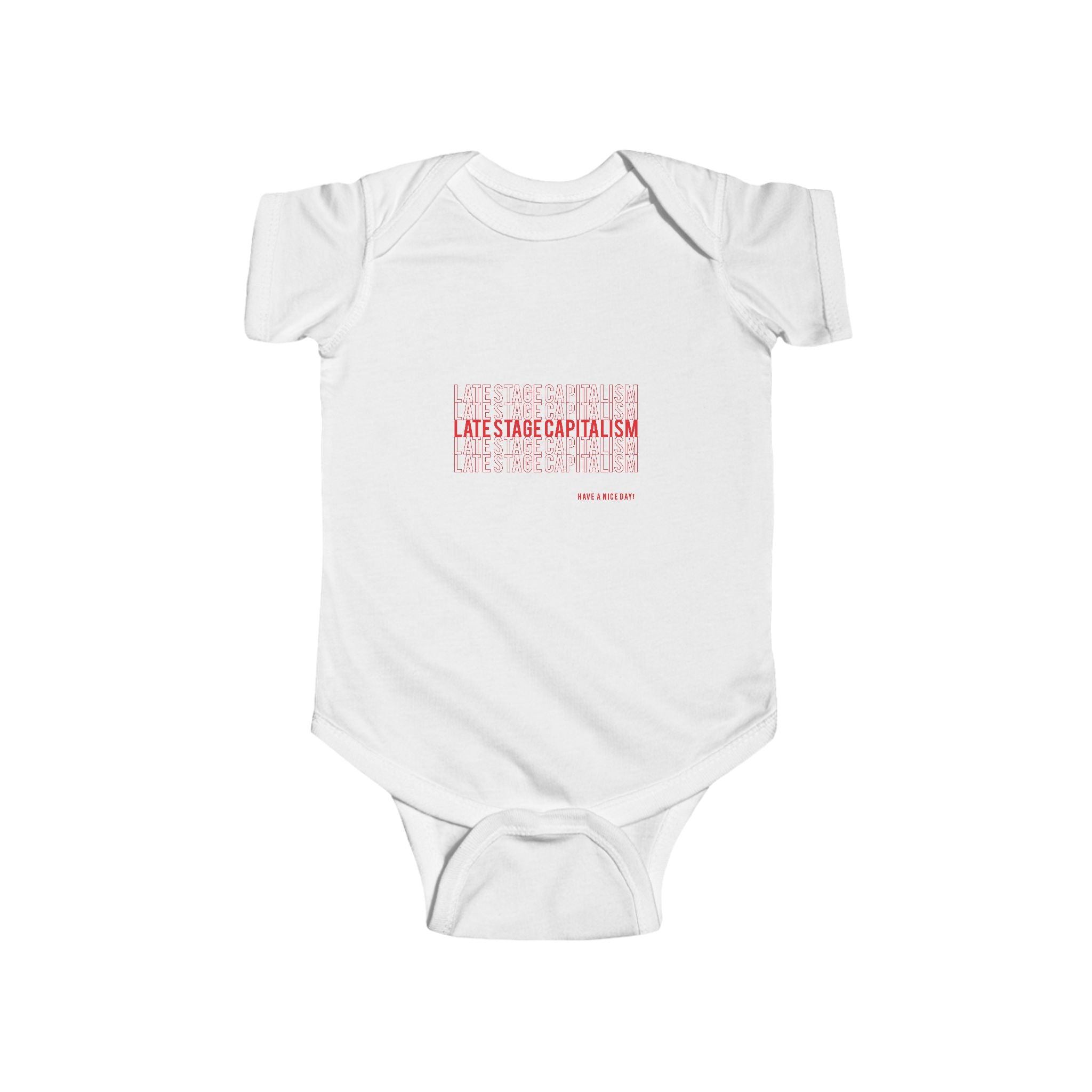 Infant Bodysuit — 'Late-Stage Capitalism' Graphic Baby Onesie