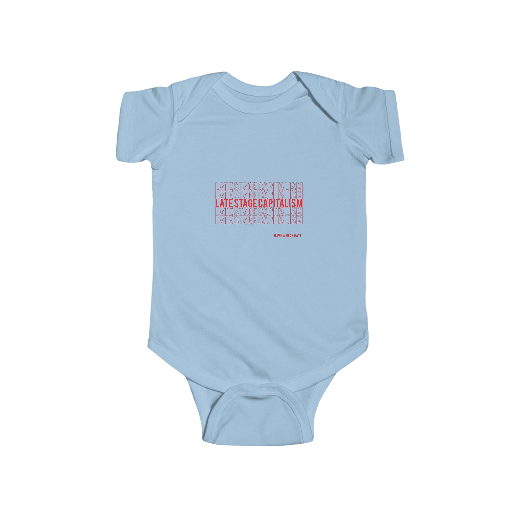 Infant Bodysuit — 'Late-Stage Capitalism' Graphic Baby Onesie