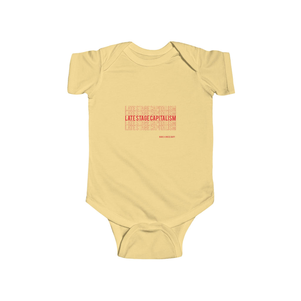 Infant Bodysuit — 'Late-Stage Capitalism' Graphic Baby Onesie