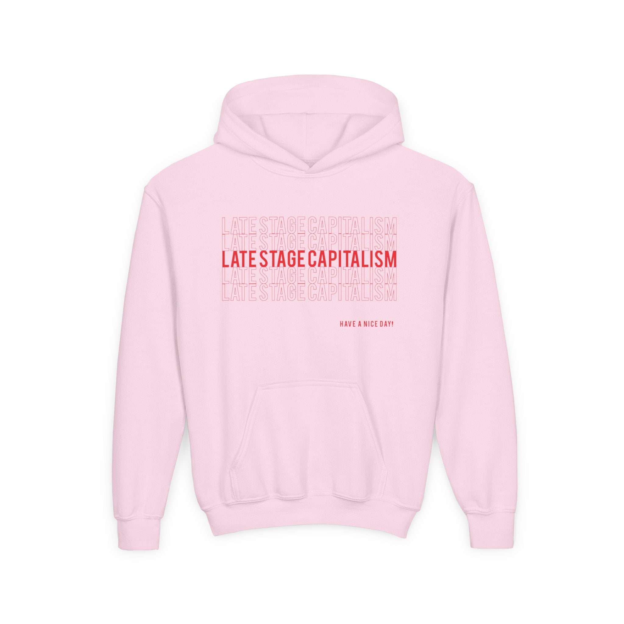 Youth Hoodie — "Late Stage Capitalism" Graphic Pullover